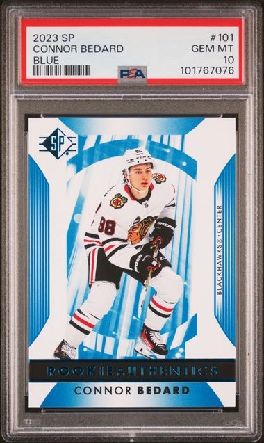 2023-24 Sp - Rookie Authentics Connor Bedard #101 Blue (RC) PSA 10