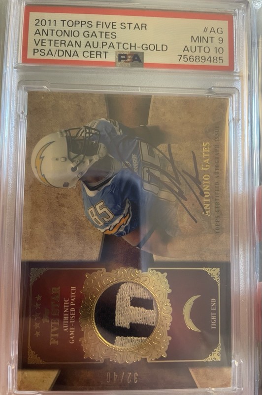 2011 Antonio Gates Topps Five Star AUTO 4 Color Game Used Patch SP #AG 32/40