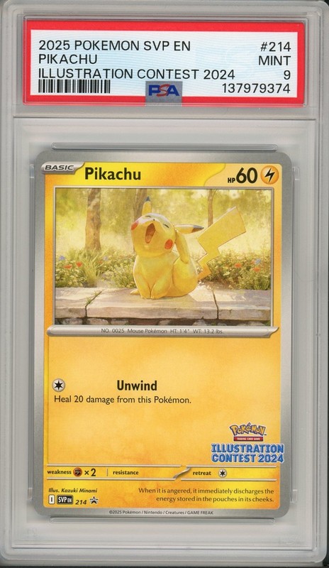 2025 Pokemon SVP Pikachu Illustration Contest 2024 #214 PSA 9