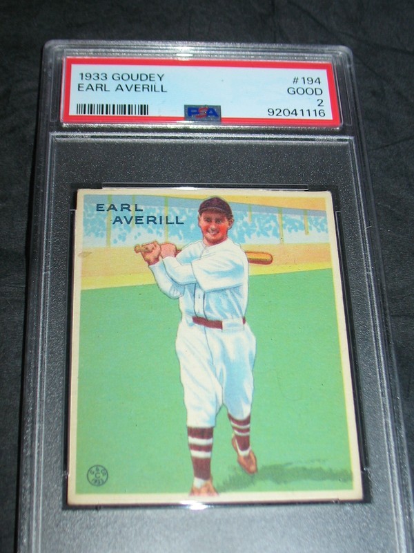 1933 GOUDEY #194 EARL AVERILL PSA Good 2 ~CLEVELAND INDIANS