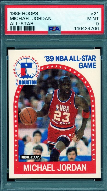 1989 Hoops # 21 Michael Jordan All-Star HOF PSA 9 Mint Bulls (146424706)