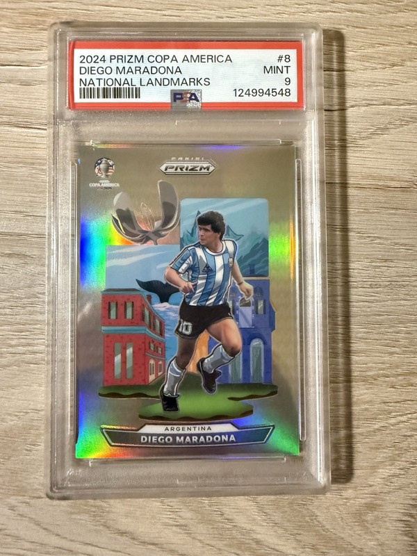 2024 Panini Prizm CONMEBOL Copa America National Landmarks Diego Maradona PSA 9