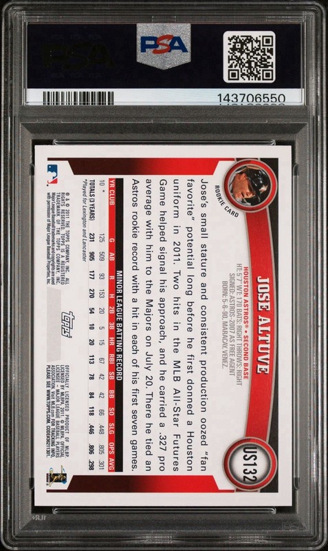 2011 Topps Update Jose Altuve Rookie #US132 PSA 10 view 2