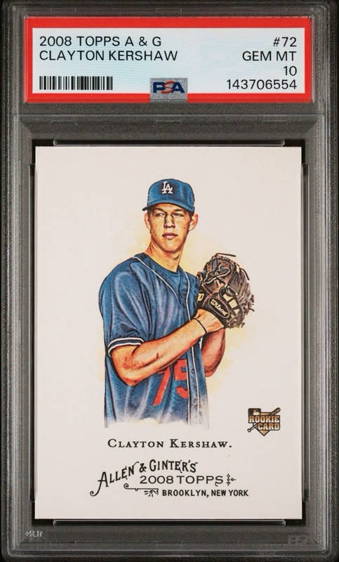 2008 Topps Allen & Ginter Clayton Kershaw Rookie #72 PSA 10