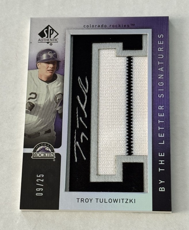 Troy Tulowitzki 2007 Upper Deck SP Authentic By The Letter C Auto Patch /25 Rare