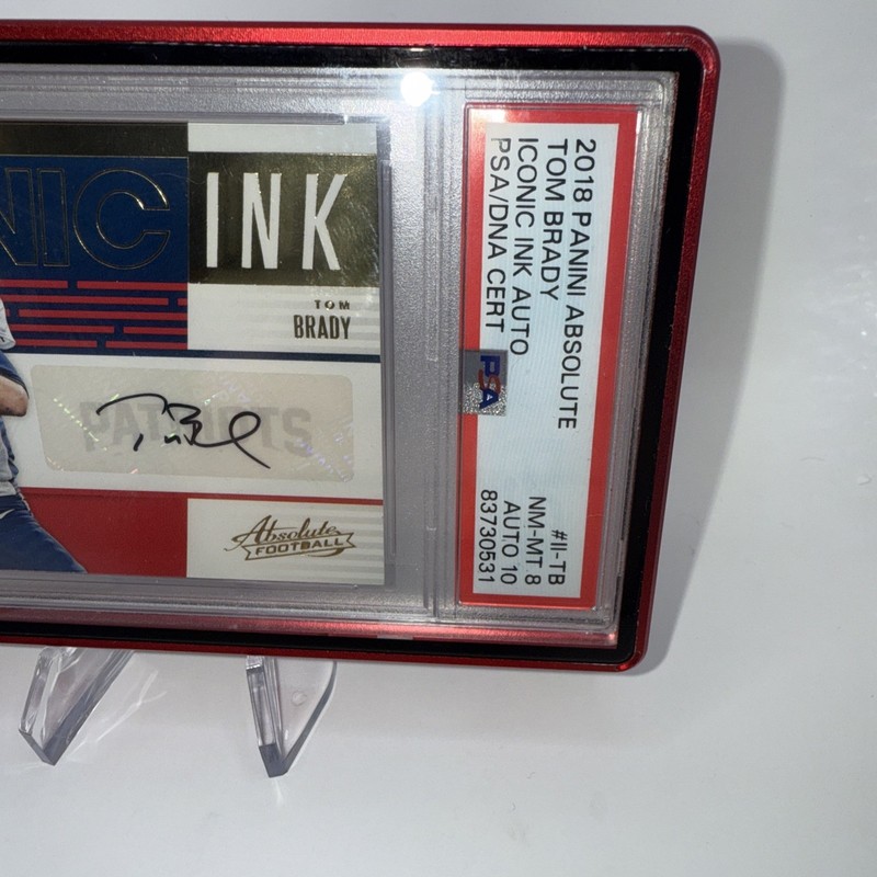 2018 Panini Absolute - Iconic Ink Tom Brady #II-TB Auto Pop 1 view 2