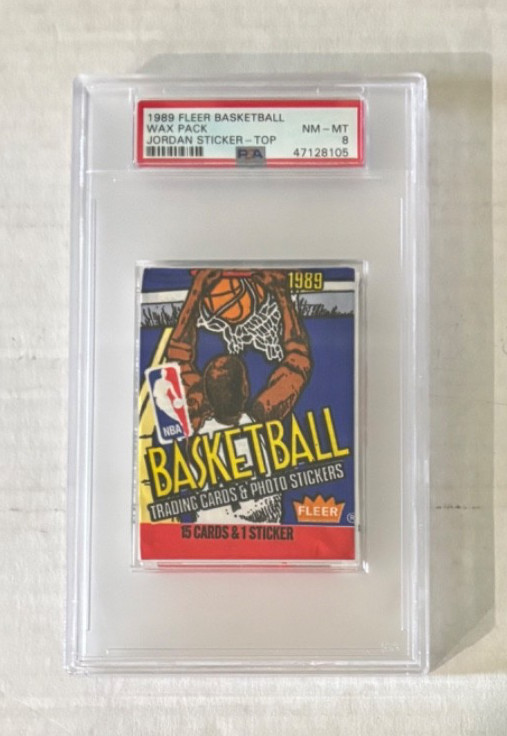 1989 FLEER BASKETBALL WAX PACK JORDAN STICKER - TOP PSA 8 NM-MT