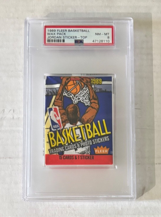 1989 FLEER BASKETBALL WAX PACK JORDAN STICKER - TOP PSA 8 NM-MT