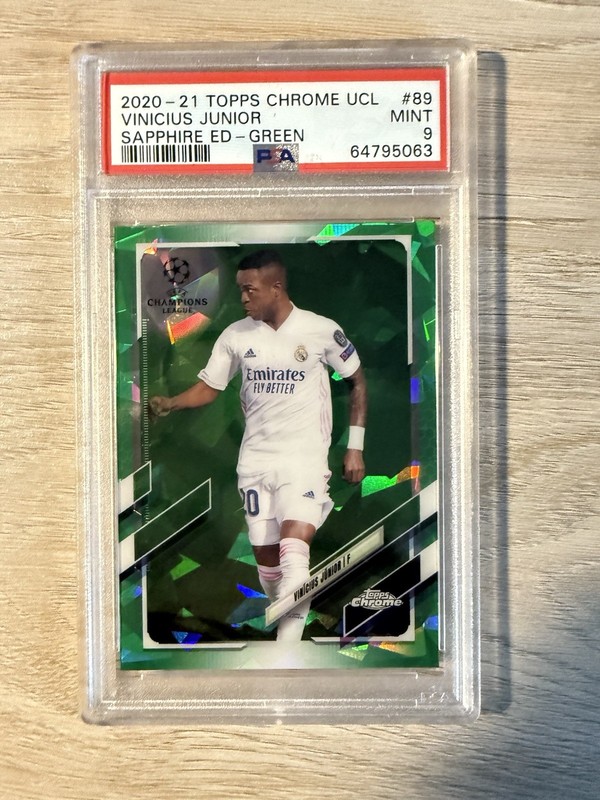 2020-21 Topps Chrome Uefa Champions League Sapphire Ed. /75 - Vinicius Jr. PSA 9