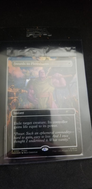 Magic the Gathering Thanos PSA Magazine Promo Swords Plowshares Marvel in hand
