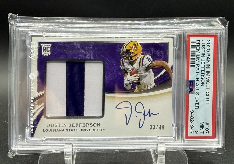 2020 Panini Immaculate Coll. Justin Jefferson /49 PSA 9 POP 2, Patch Auto RC