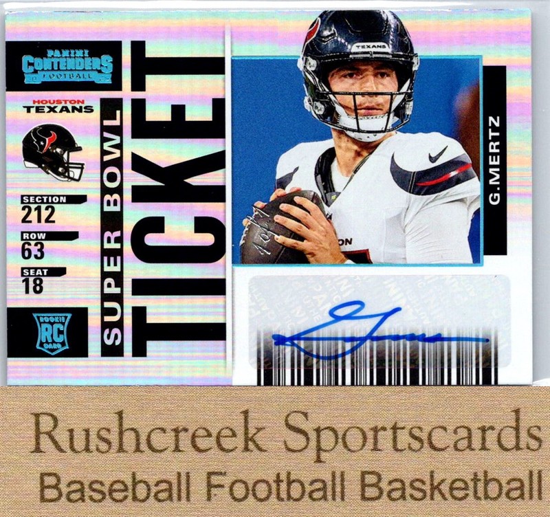 2025 Select #40 Graham Mertz 1/1 Auto Contenders Rookie RPS Super Bowl Ticket