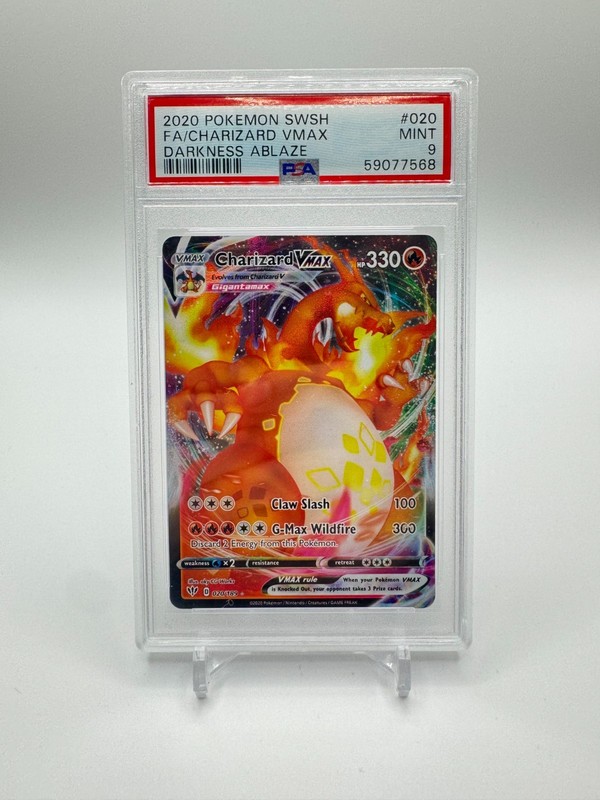 PSA 9 2020 POKEMON SWORD & SHIELD DARKNESS ABLAZE CHARIZARD VMAX FULL ART #020