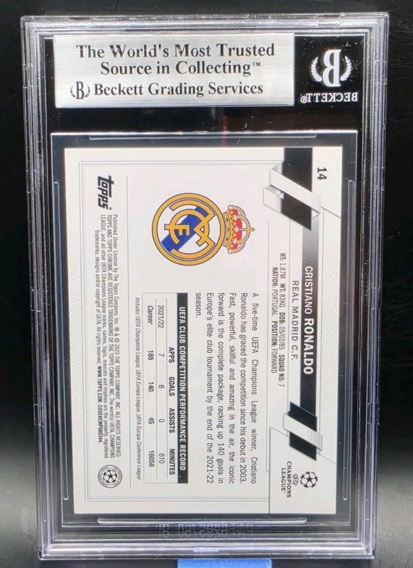 2022-23 Topps Chrome Sapphire UEFA Club Competitions Cristiano Ronaldo VARIATION view 2