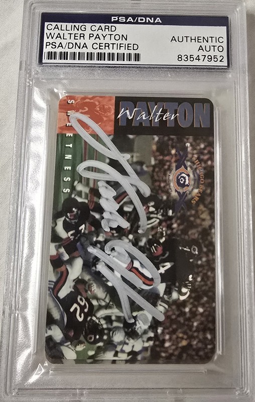 Calling Card Walter Payton Autograph Auto PSA DNA Authentic Auto