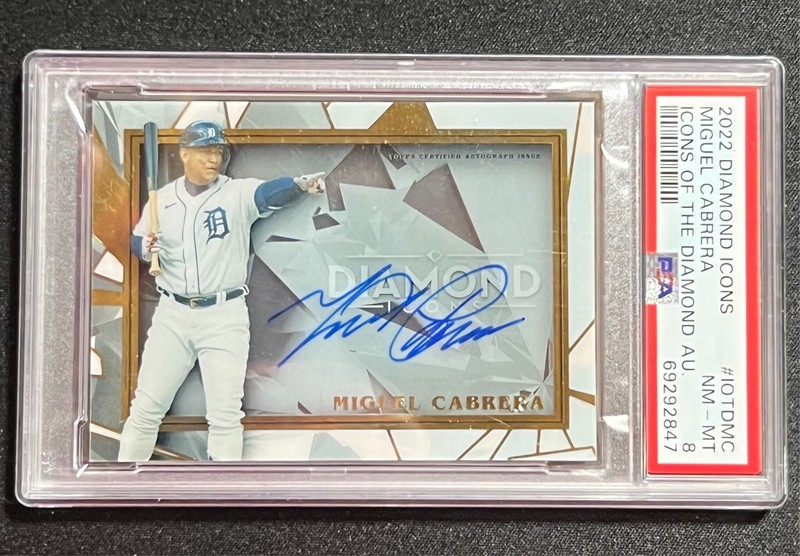 2022 Topps Diamond Icons Miguel Cabrera Auto #IOTD-MC 04/25 PSA 8