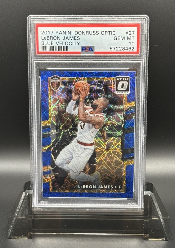 Panini Donruss Optic LeBron James #27 Blue Velocity Prizm PSA 10 Cavaliers 🔥