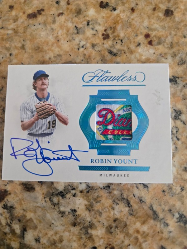 2025 Panini Flawless ROBIN YOUNT PRIME PATCH AUTO (GAME WORN) 1 OF 1 SICK PATCH!