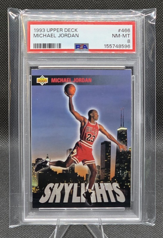 1993 UPPER DECK MICHAEL JORDAN #466 SKYLIGHTS - HOF PSA 8 NM-MT