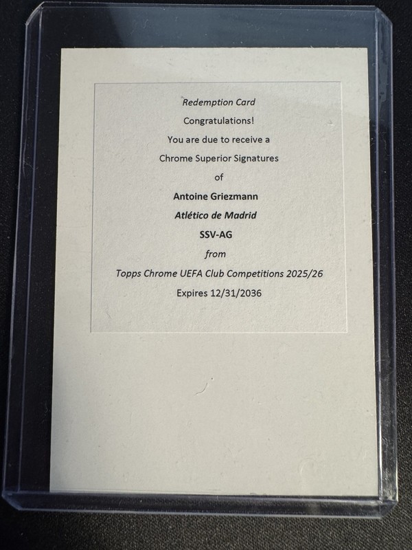 2025-26 Topps Chrome UEFA UCC - Antoine Griezmann Superior Signatures Redemption