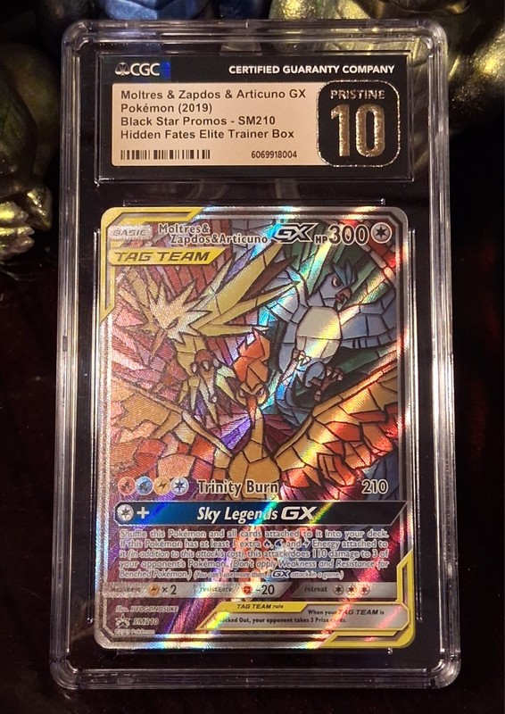 ✨️2019 Pokemon Hidden Fates MOLTRES ZAPDOS ARTICUNO GX  CGC PRISTINE 10 / PSA 10