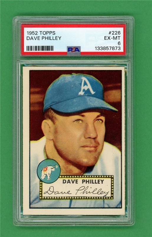 1952 Topps #226 Dave Philley *** PSA EX-MT 6 *** vintage Athletics baseball card