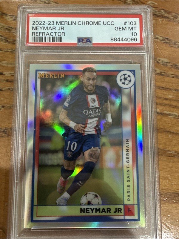 2022-23 Topps Merlin UCC - Neymar Jr #103 Refractor - PSA 10 - 💎 POP 3 - 💎 