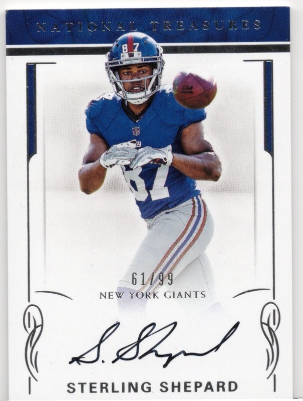 2016 Panini National Treasures Sterling Shepard Auto /99 view 1