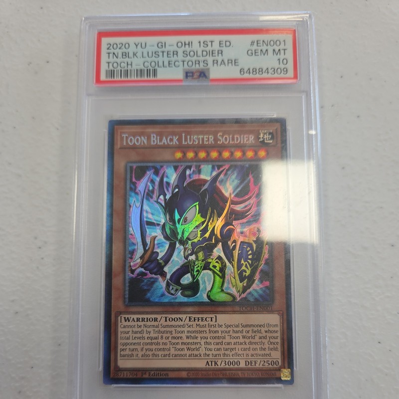 Yugioh Psa 10 1st Edition Toon Black Luster Soldier Collector’s Rare TOCH-EN001