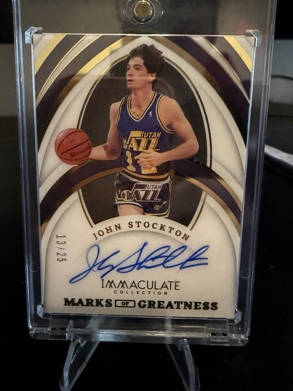 Utah Jazz John Stockton /25 Immaculat Auto 2021 2022 On Card Auto