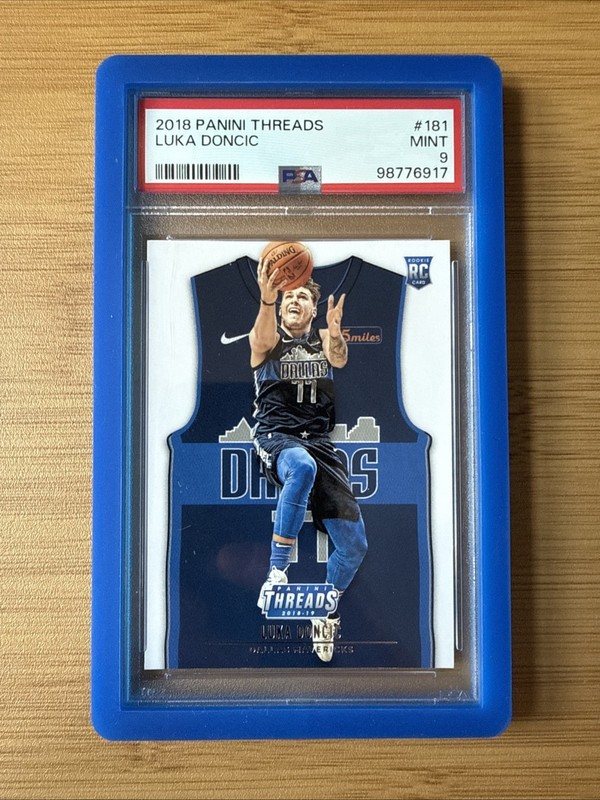Luka Doncic 🏀 2018 Panini Threads RC #181 w/Guard 🔥 PSA 9 Mint