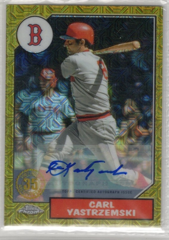 2022 Topps Chrome Silver Pack Carl Yastrzemski Gold Mojo Refractor Auto /30