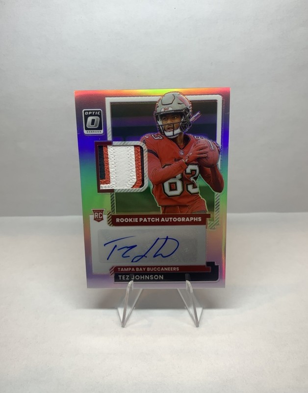 2025 Panini Donruss Optic Tez Johnson Rookie Patch Auto RPA /35 RC Buccaneers