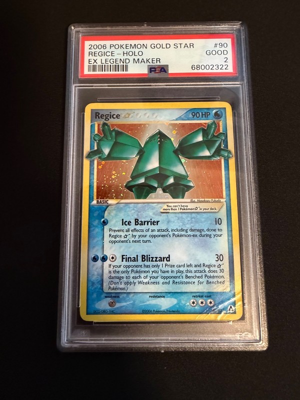Gold Star Regice - EX Legend Maker (2006) #90/92 | PSA 2