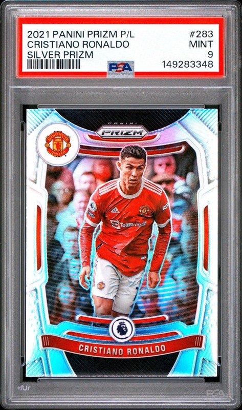2021 PANINI PRIZM PREMIER LEAGUE SILVER PRIZM #283 CRISTIANO RONALDO PSA 9