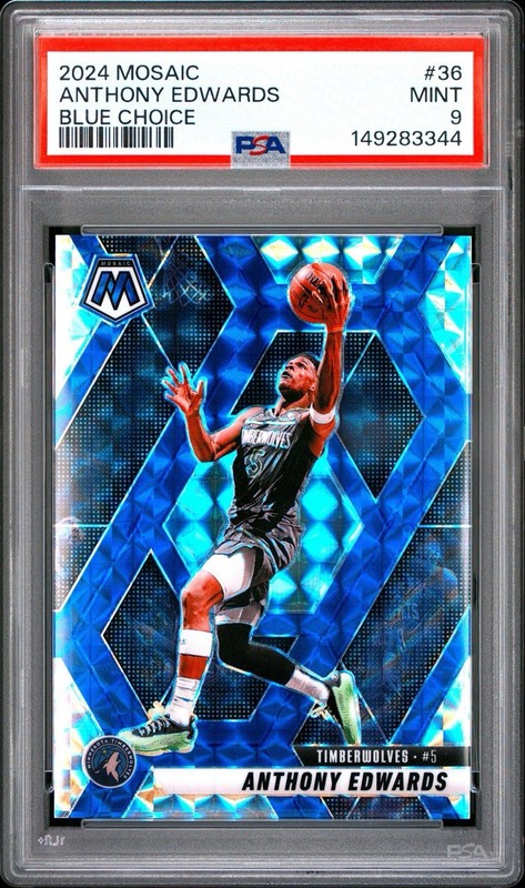 2024 Mosaic Anthony Edwards Blue Choice #/45 Minnesota Timberwolves PSA 9