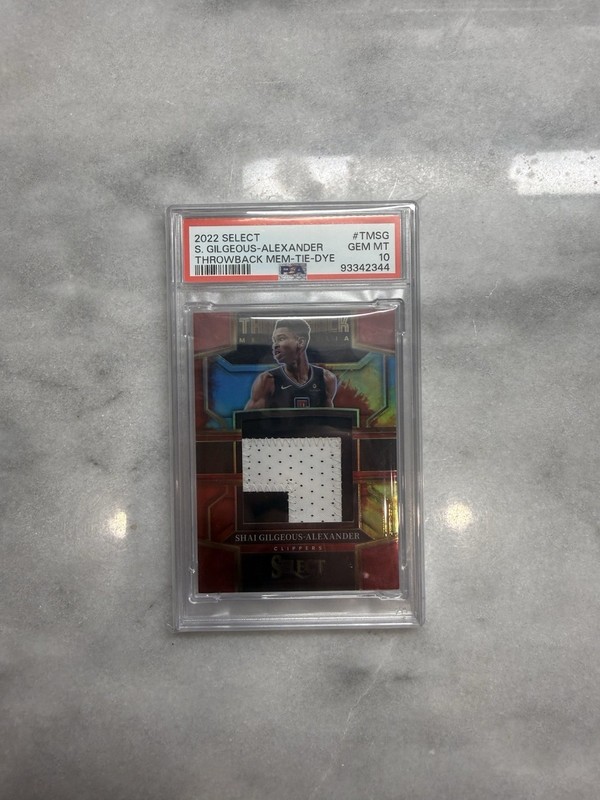 Panini 2022-23 Select Shai Gilgeous-Alexander GAME WORN PATCH Tie-Dye PSA 10 /25