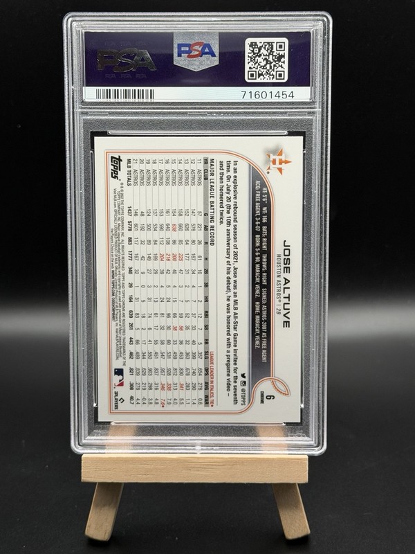 2022 TOPPS CHROME #6 JOSE ALTUVE SP SHORT PRINT VARIATION HOUSTON ASTROS PSA 10! view 2