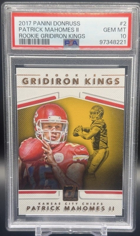 2017 Panini Donruss Patrick Mahomes II #2 PSA 10 RC Rookie Gridiron Kings