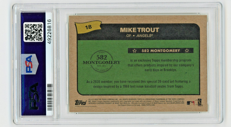 2019-20 Mike Trout Topps Monty Set 3 Montgomery #18 Gem Mint PSA 10 view 2