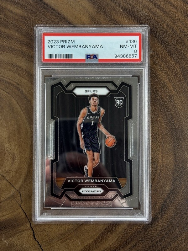 2023-24 Panini Prizm Victor Wembanyama Rookie #136 PSA 8 SPURS RC