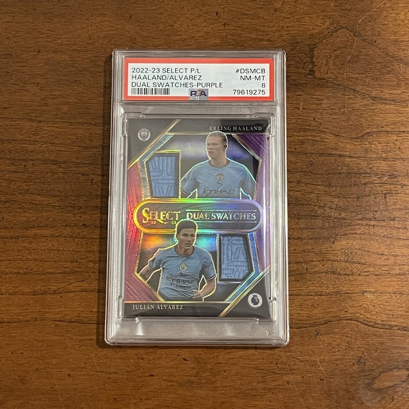 2022-23 Panini Select Premier League - Erling Haaland Julian Alvarez (RC) PSA 8