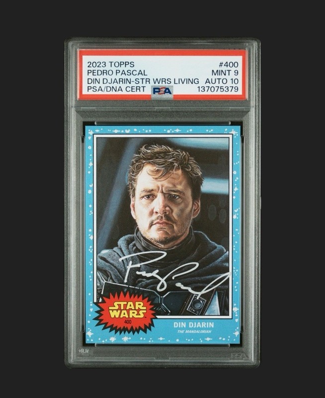 2023 Topps Star Wars Living Set Pedro Pascal Auto #400 PSA 9 AUTO 10 Signed