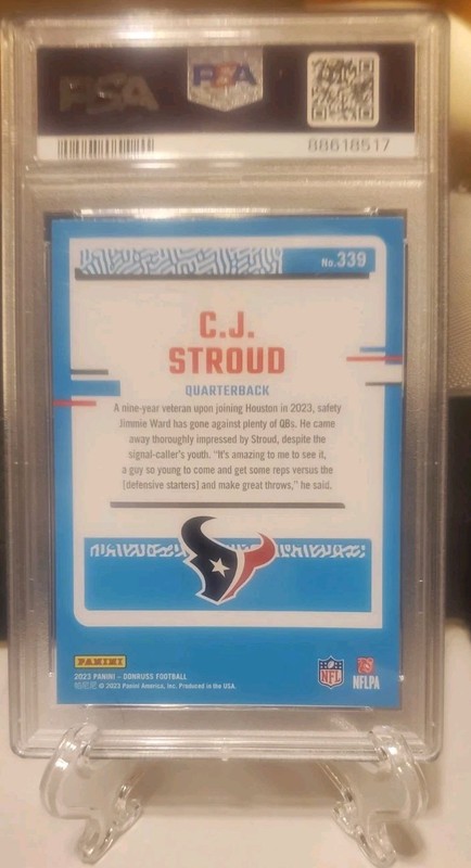  2023 Panini Donruss - Rated Rookie #339 CJ Stroud PSA 10 view 2