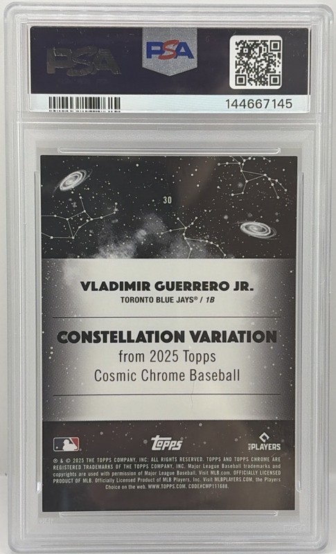 2025 Vladimir Guerrero Jr. Topps Cosmic Chrome CONSTELLATION #30 Blue Jays PSA 9 view 2