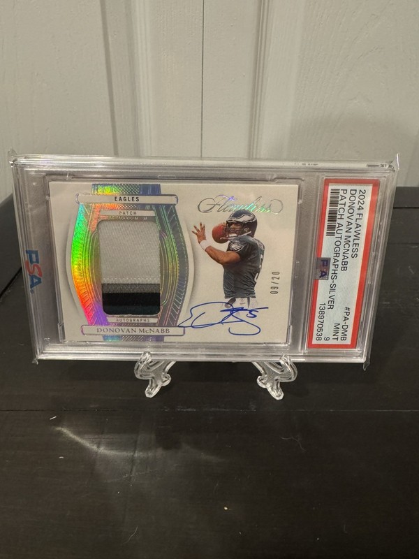 Panini Flawless Football 2024 Donovan Mcnabb Patch Auto Silver 9/20 PSA 9!