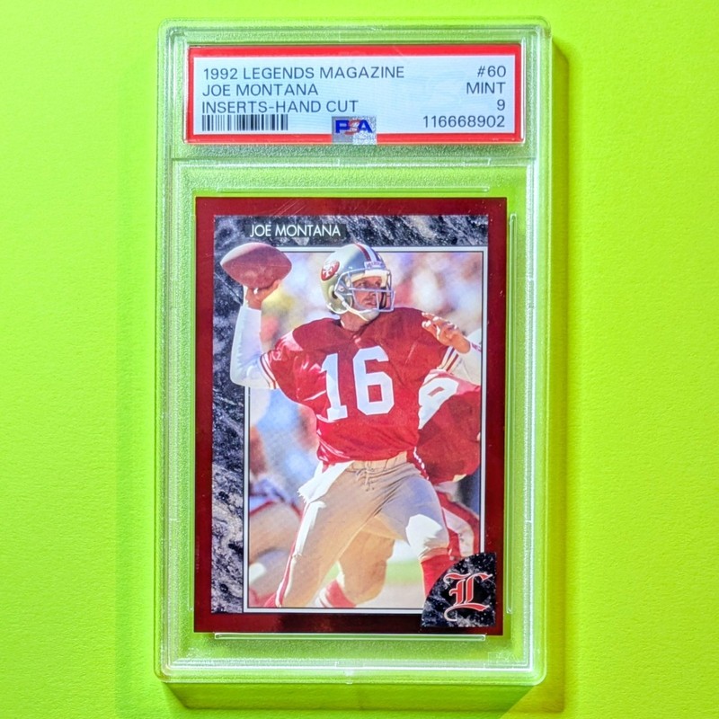  1992 LEGENDS JOE MONTANA PSA 9 POP 6 ONLY 2 HIGHER MAGAZINE INSERTS HANDCUT #60