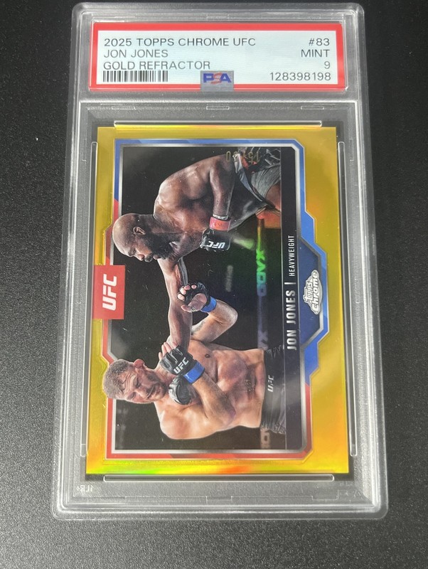 2025 Topps Chrome UFC Jon Jones #83 Gold Refractor #/50 PSA 9 MINT