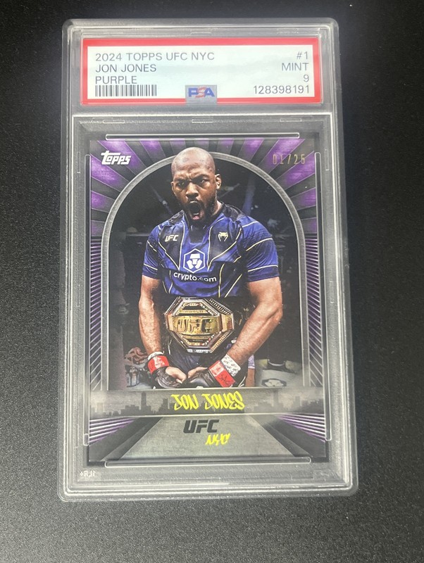 2024 Topps UFC NYC Jon Jones Purple Parallel #01/25 PSA 9 MMA