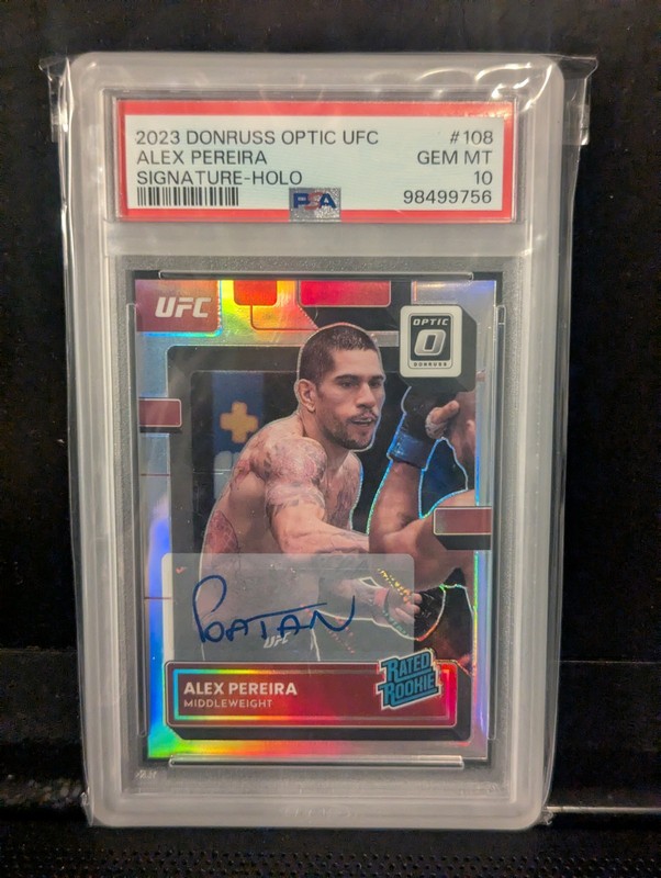 2023 Panini Donruss Optic UFC Rated Rookie Alex Pereira Holo Auto PSA 10!!!